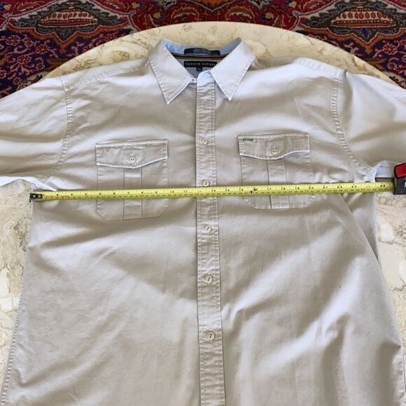 Tommy Hilfiger Khaki Cotton Oversized Shirt - Picture 10 of 11